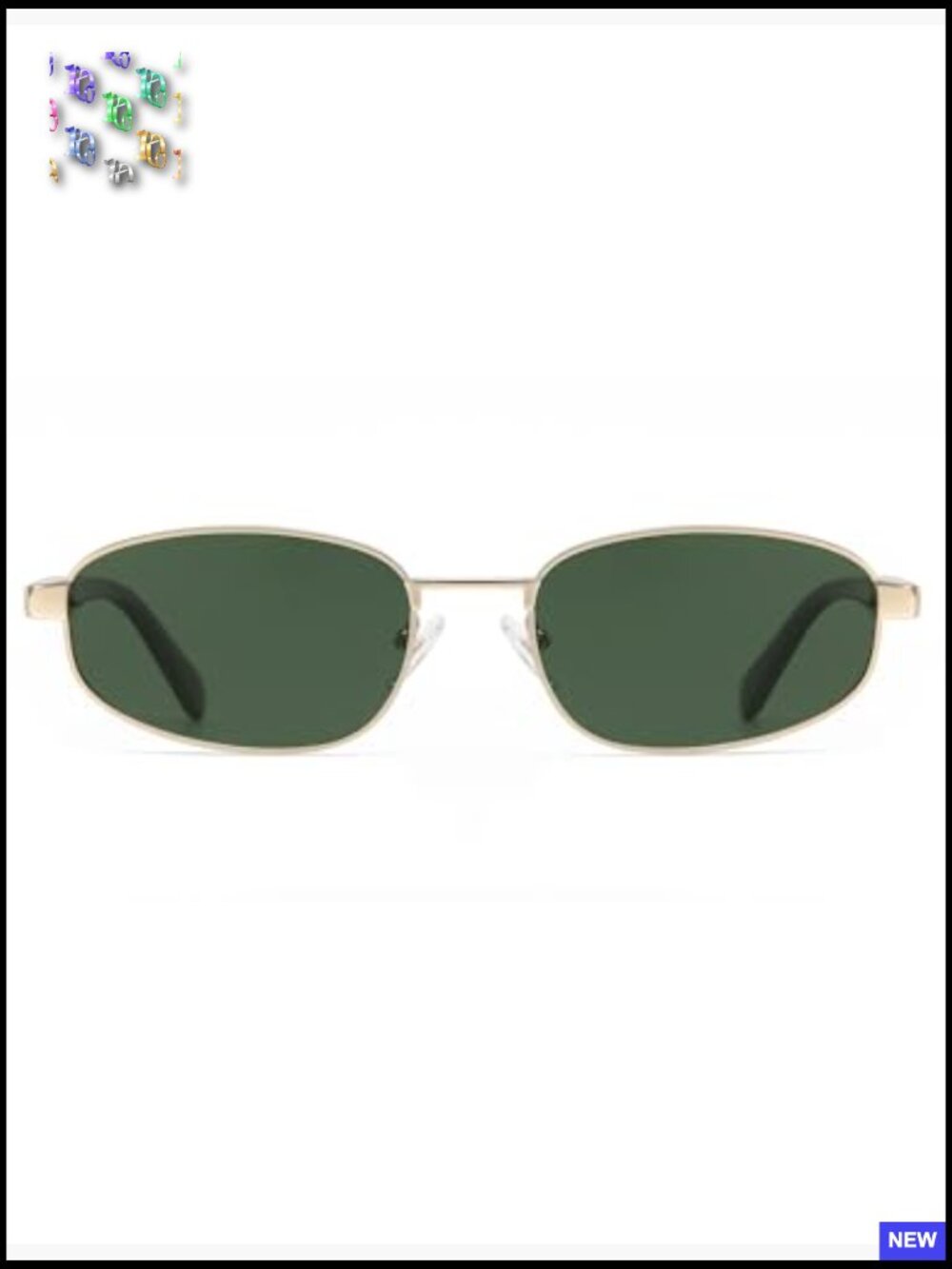 Retro 90s Polarized Oval Rectangle Sunglasses Y2k Hexagon Sunnies - Picture 4 of 7